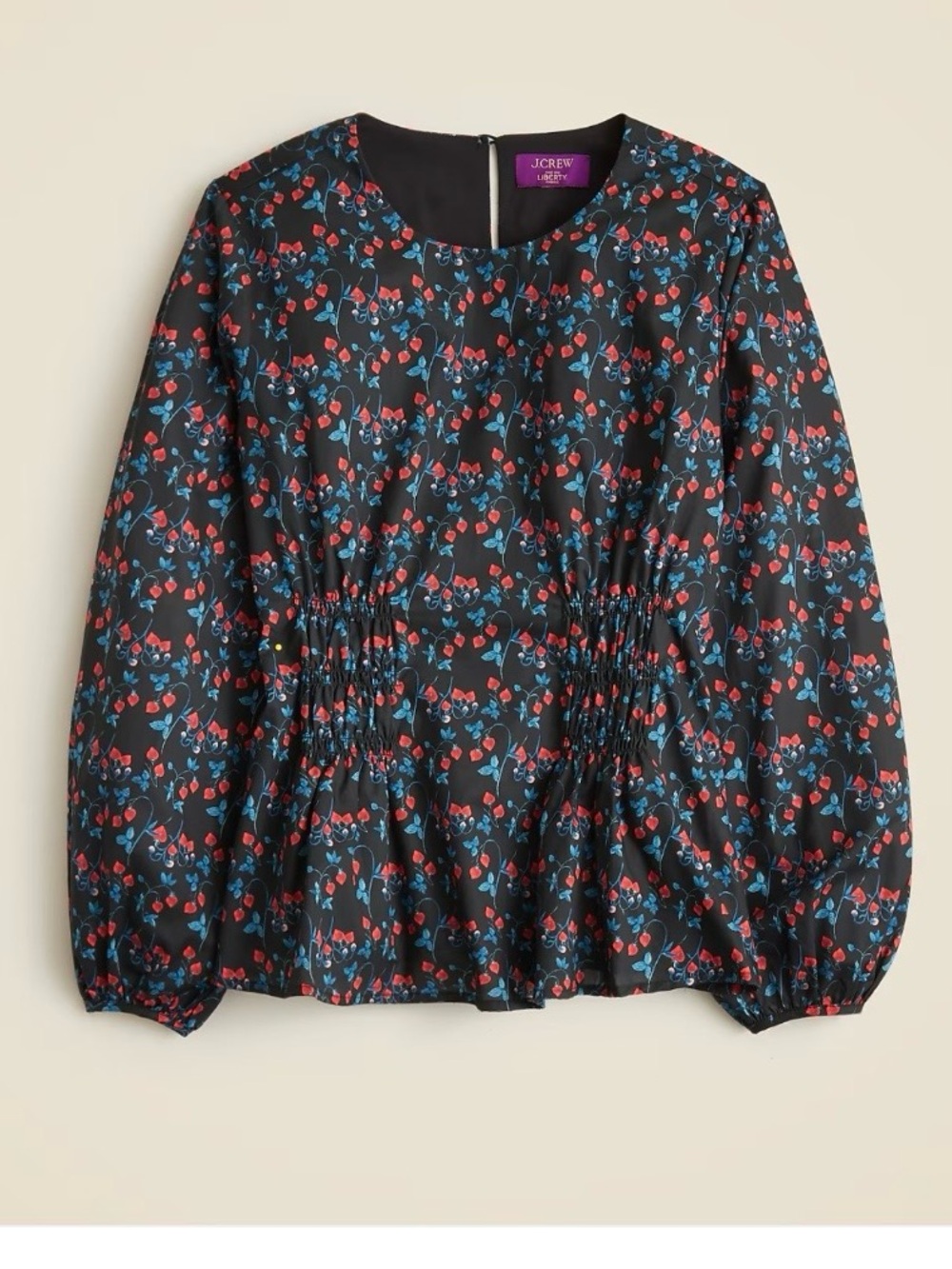 J.Crew Liberty Fabric Chiffon shirred-waist top in Liberty Tana Lawn